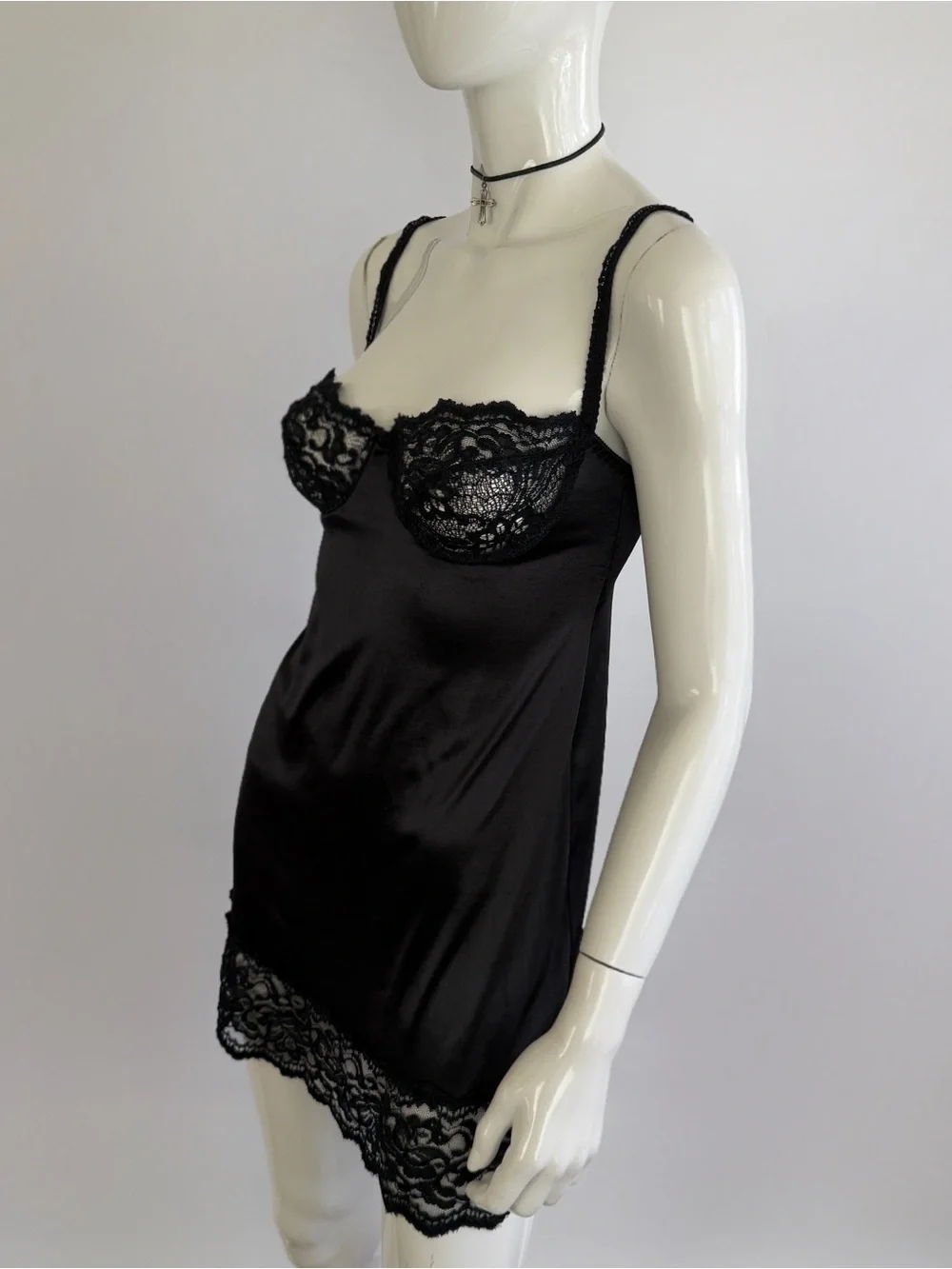 Vintage 90s Victoria’s Secret Gold Label Lace Bustier Slip Dress - Picture 2 of 8